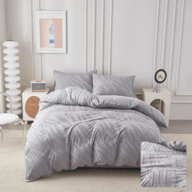 Posteljina od lana za francuski ležaj sa žakardnim radom 010