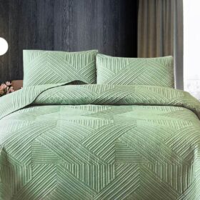 Prekrivac za spavacu sobu +2 jastucnice Zeleni