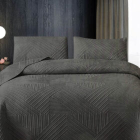 Prekrivac za spavacu sobu +2 jastucnice Tamno Sivi