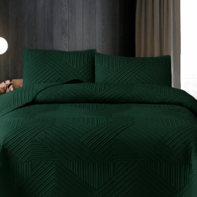 Prekrivac za spavacu sobu +2 jastucnice Tamno Zeleni