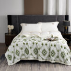 Krzneni romb prekrivač za francuski ležaj – 200x230 Zeleni