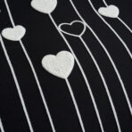 Heart luksuzna posteljina za francuski ležaj sa vezenim detaljima – Black mode - Slika 3