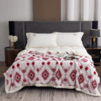 Krzneni romb prekrivač za francuski ležaj – 200x230 Pink
