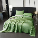 Pufnasti luksuzni prekrivač od zečijeg krzna  200×230 + 2 jastučnice 50x70 Zeleni