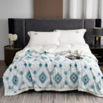 Krzneni romb prekrivač za francuski ležaj – 200x230 Tirkizni