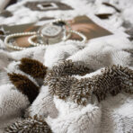 Krzneni romb prekrivač za francuski ležaj – 200x230 Braon - Slika 2