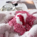 Krzneni romb prekrivač za francuski ležaj – 200x230 Pink - Slika 2