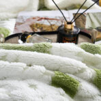 Krzneni romb prekrivač za francuski ležaj – 200x230 Zeleni - Slika 2