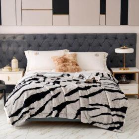 Luksuzni Prekrivač od Zečijeg Krzna za Francuski Ležaj – 200x230 Maltese Tigar