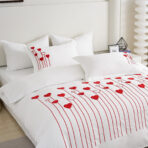 Heart luksuzna posteljina za francuski ležaj sa vezenim detaljima – White mode - Slika 2