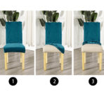 Rastegljive navlake za stolice – Set 6/1 Tirkiz - Slika 3