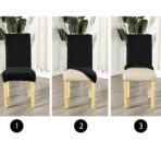 Rastegljive navlake za stolice – Set 6/1 Crne - Slika 3