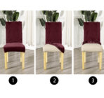 Rastegljive navlake za stolice – Set 6/1 Bordo - Slika 3