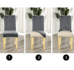 Rastegljive navlake za stolice – Set 6/1 Sive - Slika 3