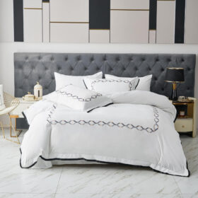 Posteljina sa vezenim radom set 6 delova Mako saten 003