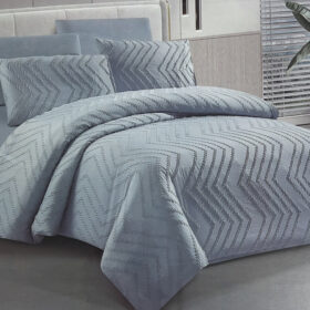 Posteljina od lana za francuski ležaj sa žakardnim radom 004 Nebo plava