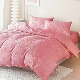 Posteljina od lana za francuski ležaj sa žakardnim radom 016