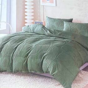 Posteljina od lana za francuski ležaj sa žakardnim radom 015