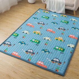 Dečiji pamučni prekrivac/prostirka za igru 150x200 cm – Automobili
