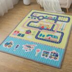 Dečiji pamučni prekrivac/prostirka za igru 150x200 cm – Grad sa stazama