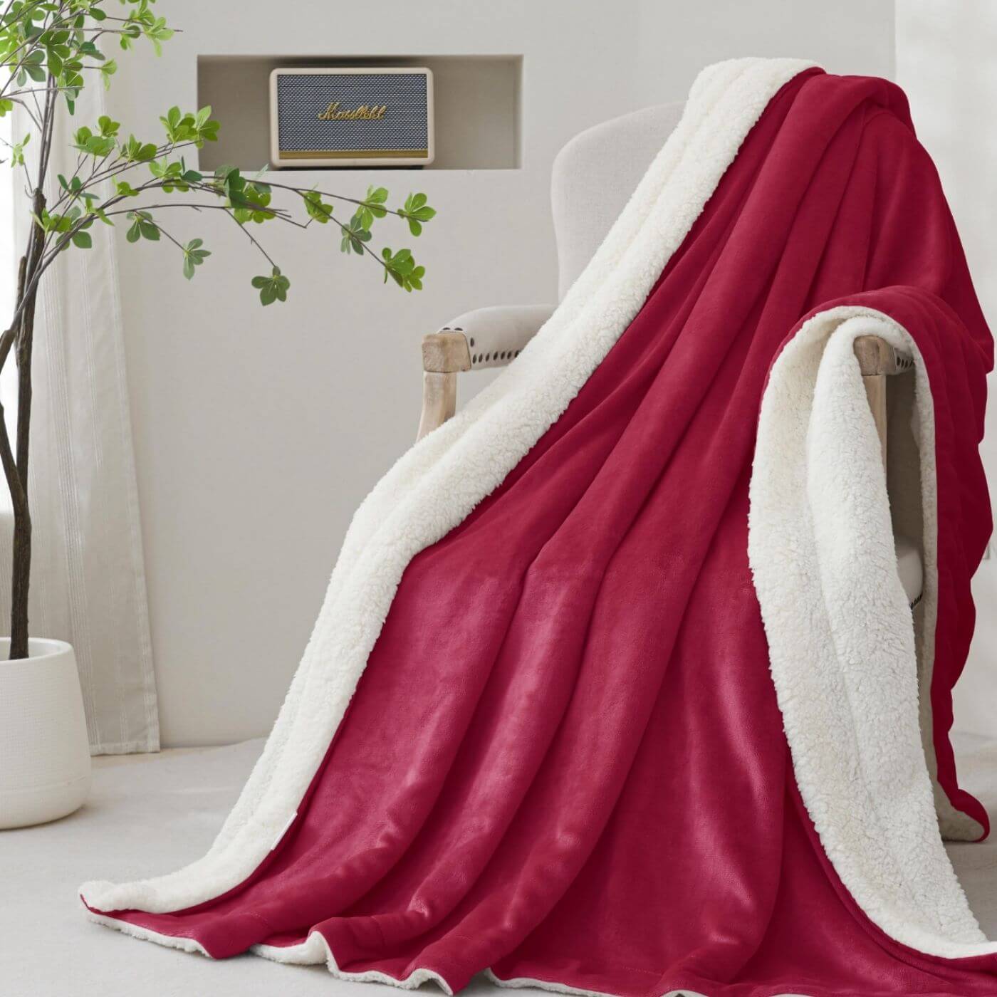 Glat cebe krzno (3) Glat krzneno ćebe 150x200 Bordo - Slika 1