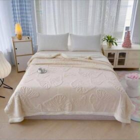 Žakard krzneno ćebe Leptir 200x230 Bež